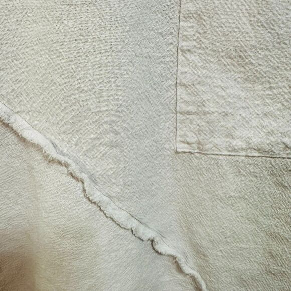 BOHO Women's Asymmetrical Raw Edge Hem Coverup/Dress Front Pocket Size M - Picture 4 of 5